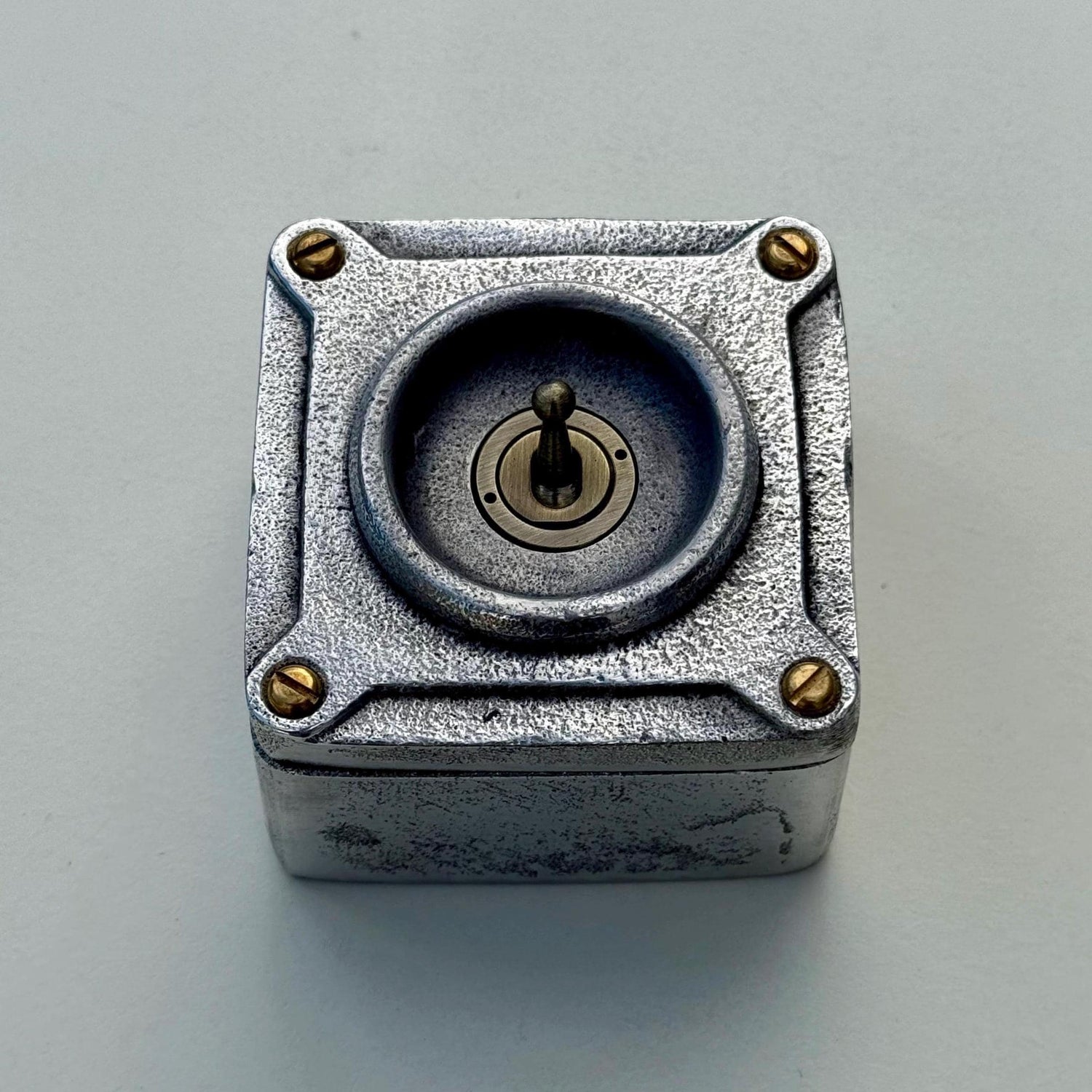 Single Gang Solid Metal Conduit Toggle Light Switch - Industrial Vintage Crabtree