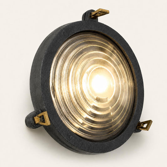 Wroxham - Pewter Round Bulkhead Wall & Ceiling Light - 9 Inch