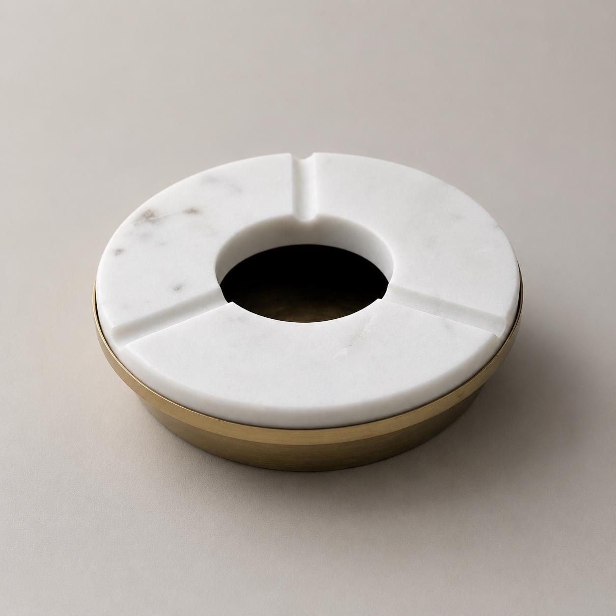 Marble Cigar Ashtray Brass Cigarette Holder Catchall Tray Handcrafted Gift