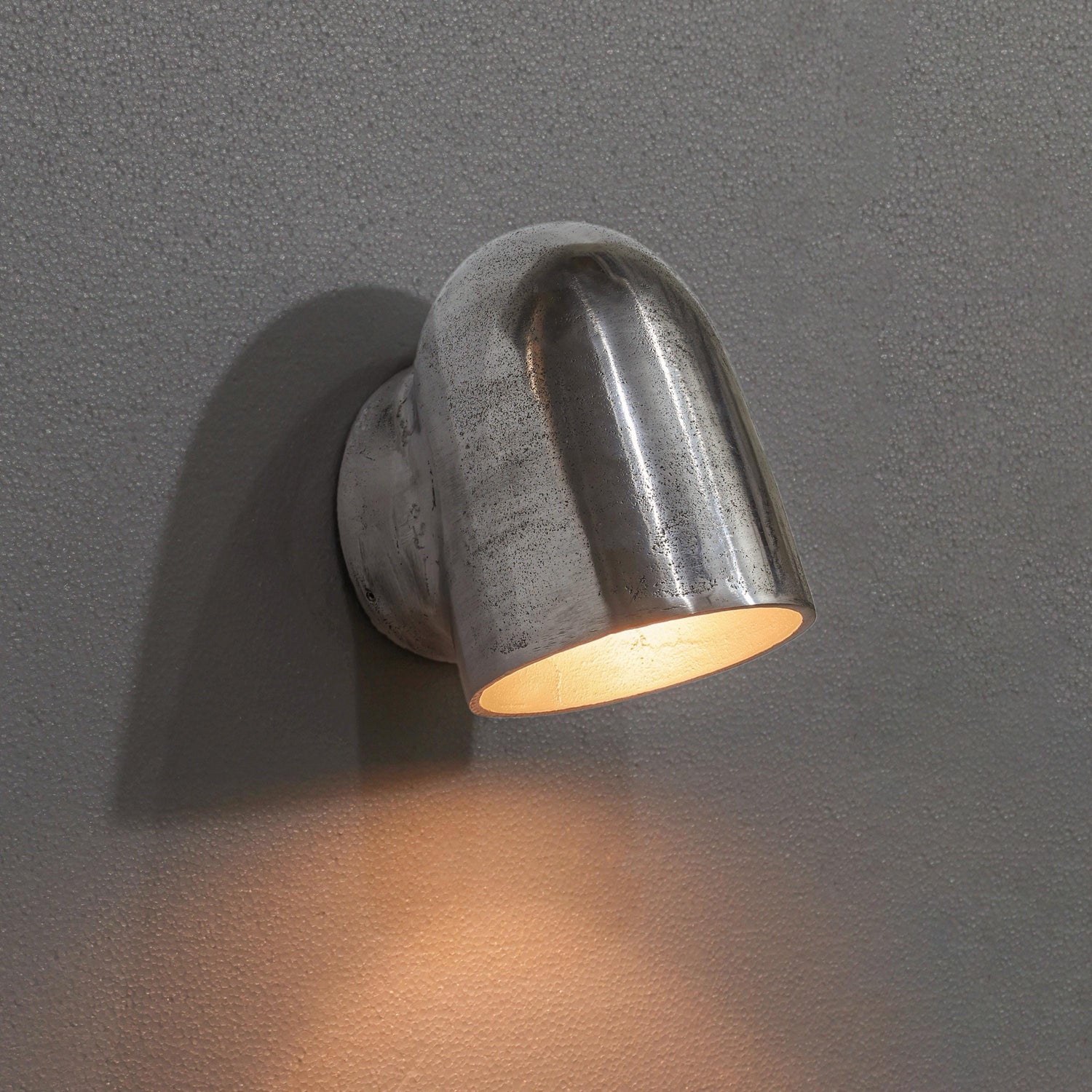 Hopton ~ Pewter Mast Down Light Solid Cast Wall Sconce