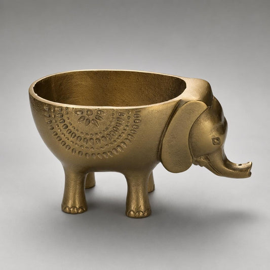 Elephant Indoor Planter | Brass Finish Animal Plant Pot