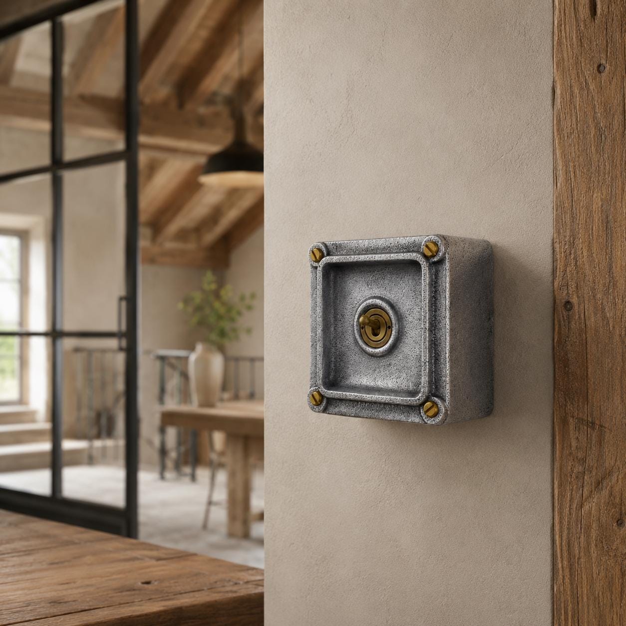 XL Single Gang 2 Way Cast Metal Conduit Toggle Light Switch | Industrial Vintage Style