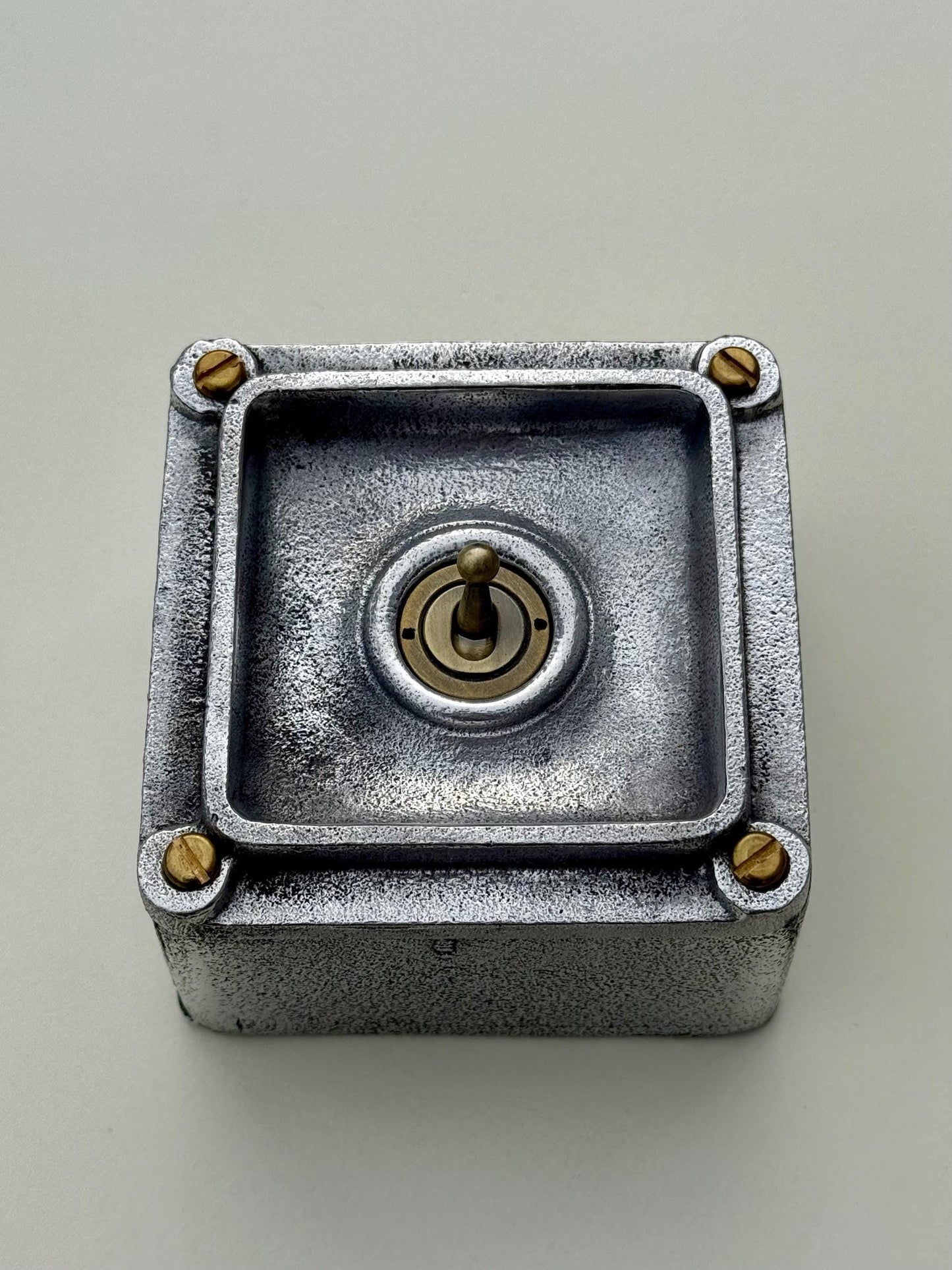 XL Single Gang Solid Cast Metal Conduit Light Switch Industrial 2 Way - BS EN Approved Vintage Crabtree 1950’s Style