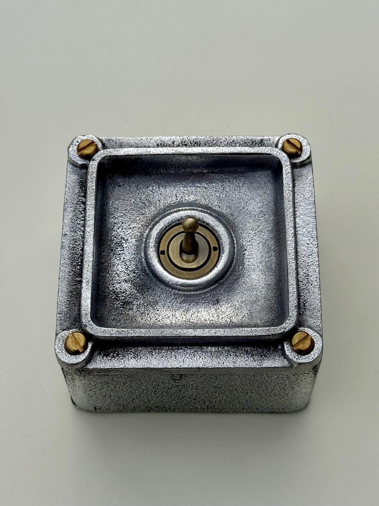 XL Single Gang Solid Cast Metal Conduit Light Switch Industrial 2 Way - BS EN Approved Vintage Crabtree 1950’s Style