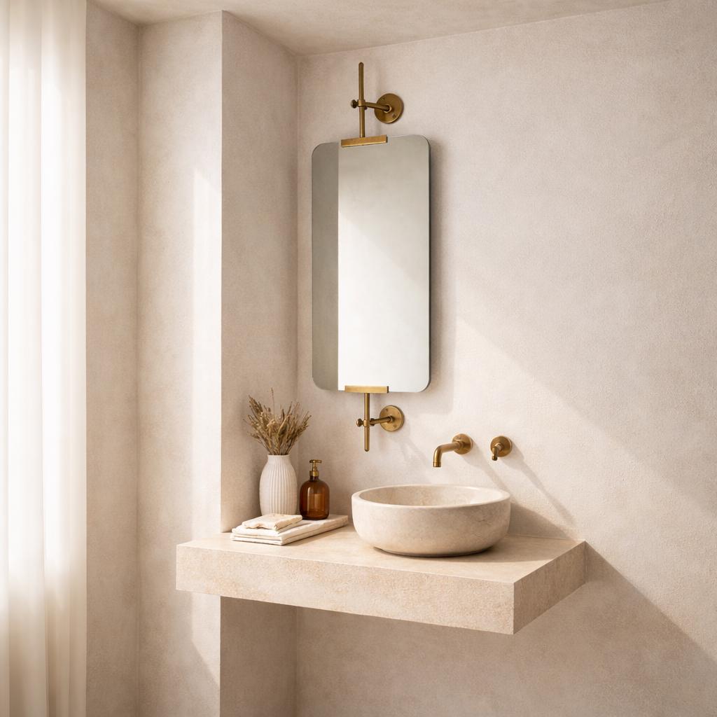 Antique Brass Swivel Portrait Wall Mounted Bathroom | Dressing Room Mirror