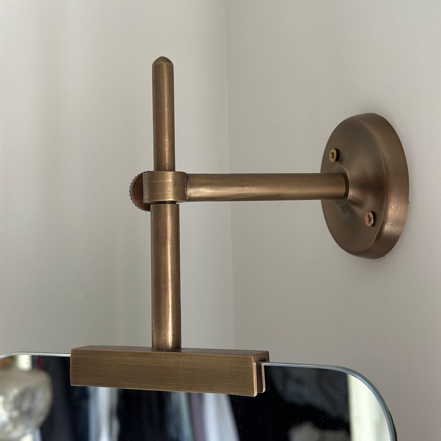 Maxlume ~ Handmade Swivel Wall Glass Mirror & Antique Brass