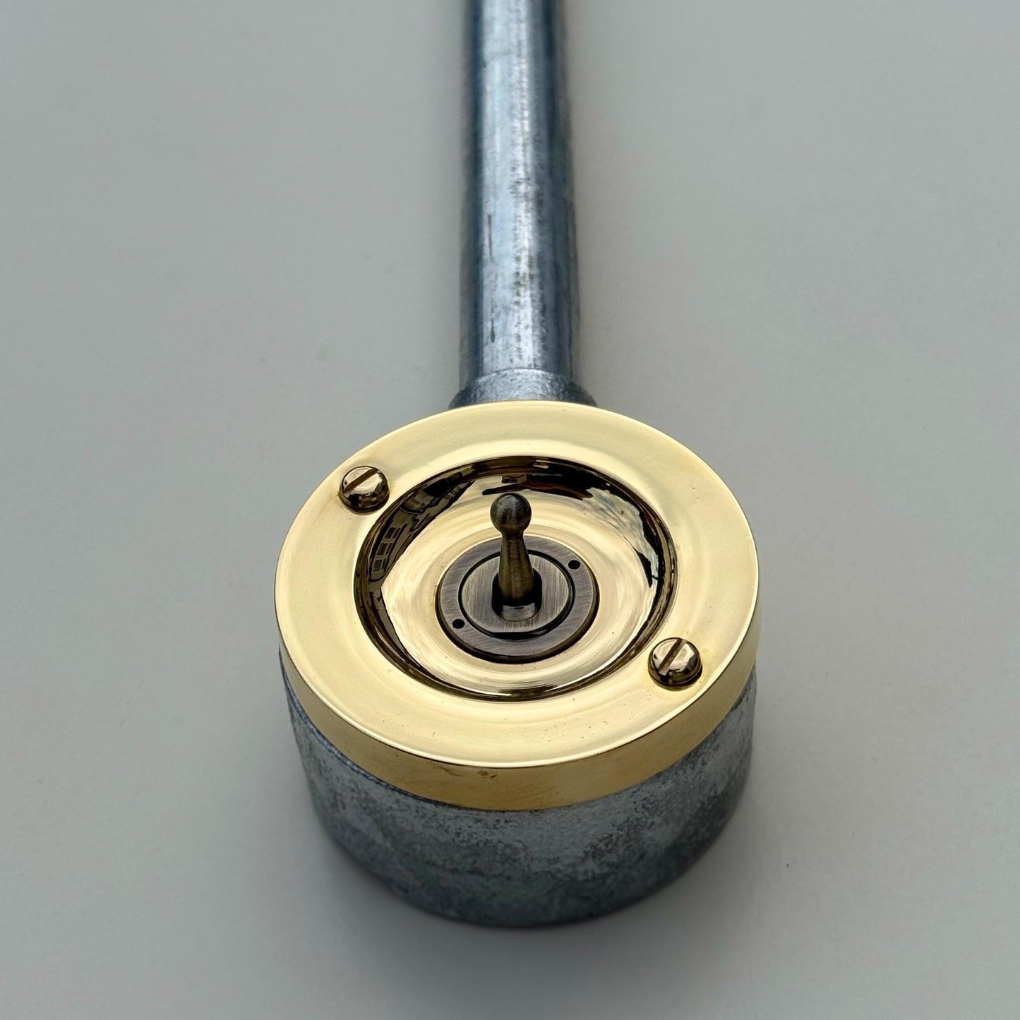 Single Gang Solid Brass Cast Conduit Metal Light Switch Industrial 2 Way - Vintage Crabtree Style