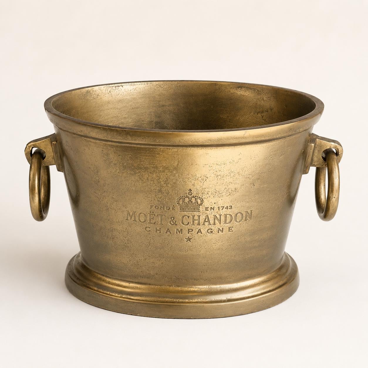 Moët & Chandon Antique Brass Engraved Champagne Ice Bucket
