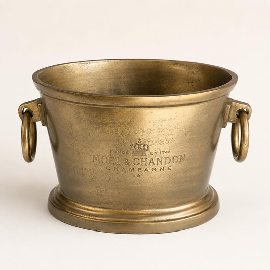 Moët & Chandon Antique Brass Engraved Champagne Ice Bucket