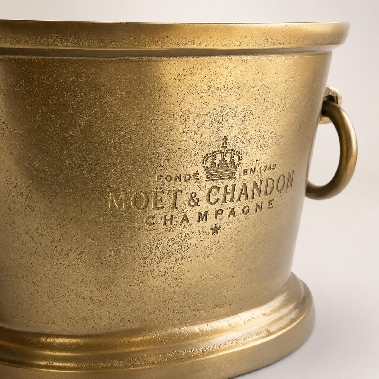 Moët & Chandon Antique Brass Engraved Champagne Ice Bucket