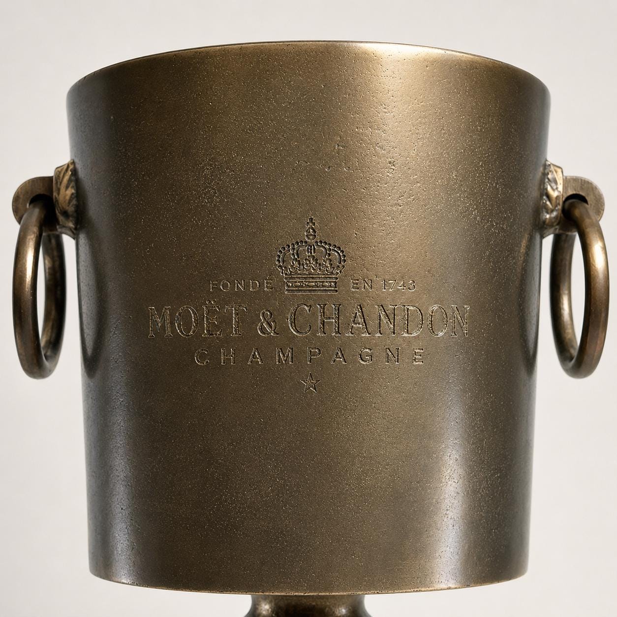 Moët & Chandon Antique Brass Champagne Ice Bucket Stand | Floor Standing Wine Cooler