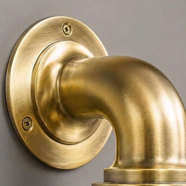 Beachamwell - Raw Solid Brass Swan Neck Outdoor & Bathroom Wall Light ~ 10.5 Inch