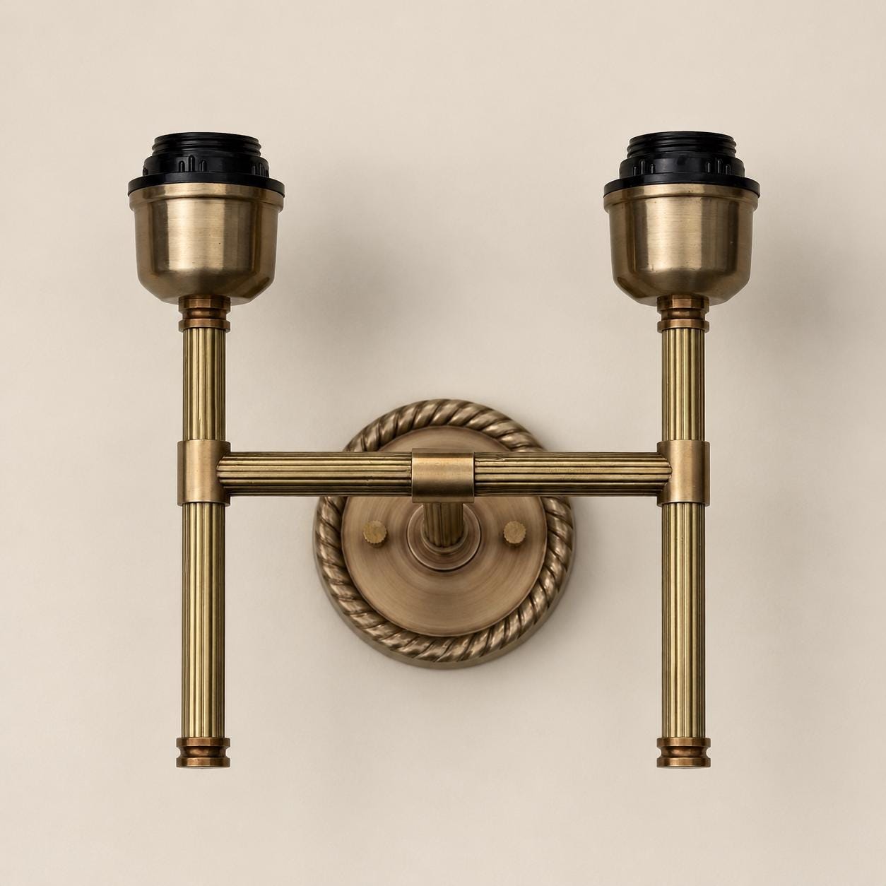 Felbrigg - Double Antique Brass Twin Wall Light Sconce