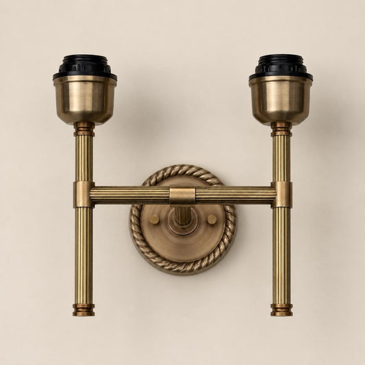 Felbrigg - Double Antique Brass Twin Wall Light Sconce