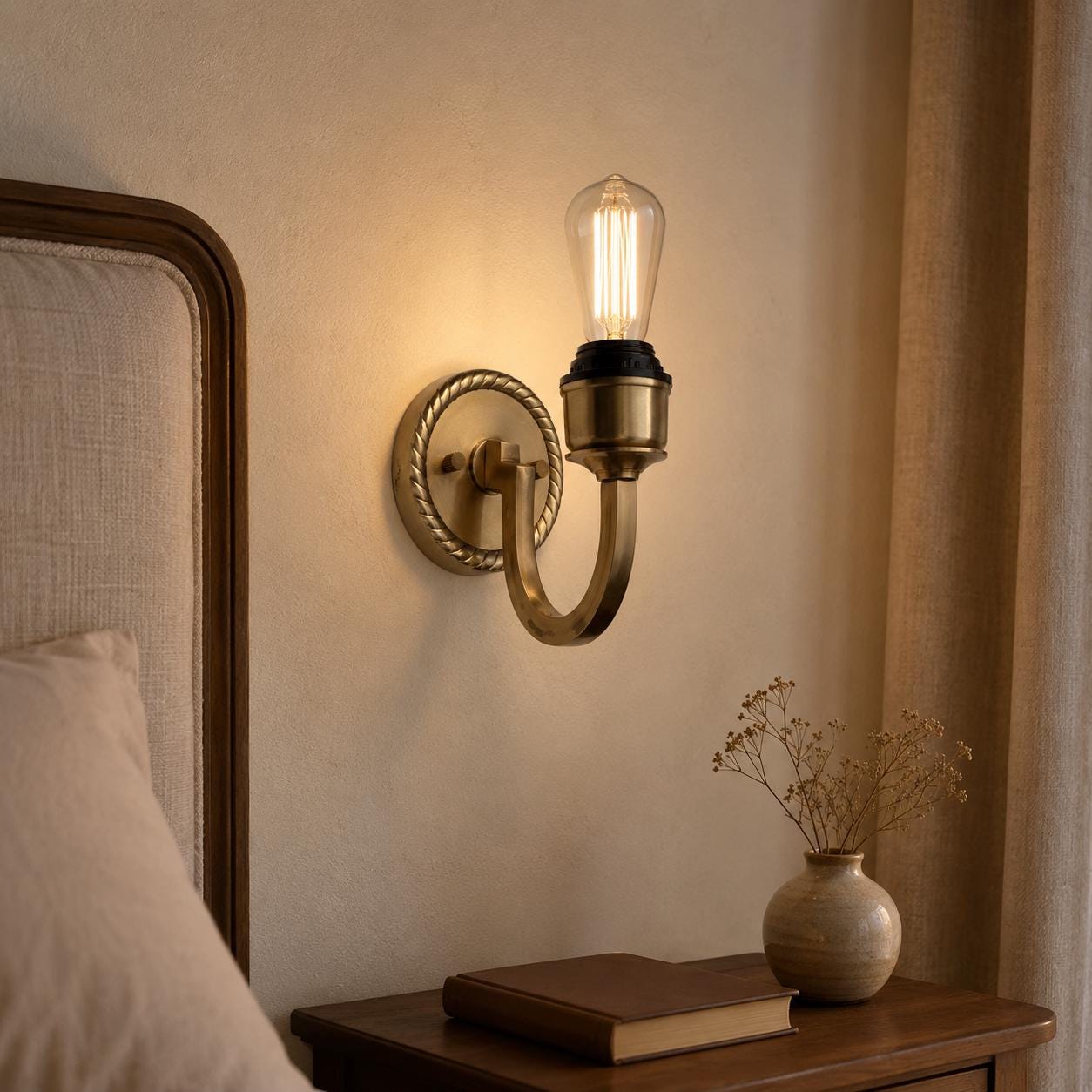 Industrial Antique Solid Brass Wall Light Sconce