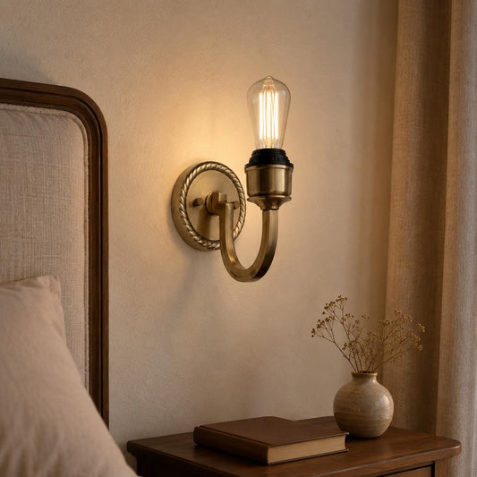 Industrial Antique Solid Brass Wall Light Sconce