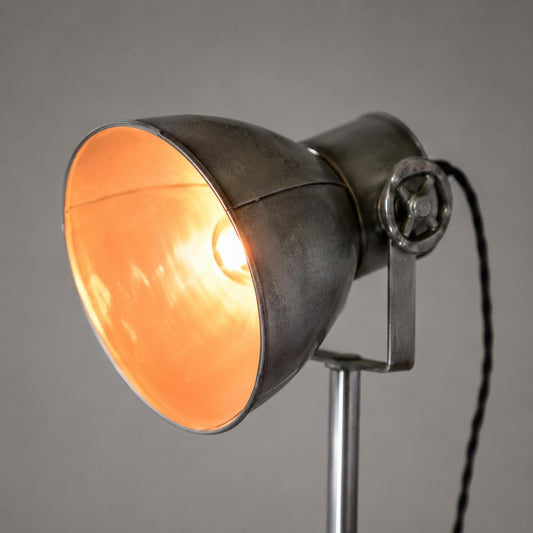 Industrial Tripod Theatre Floor Lamp | Vintage Spotlight Reading Light