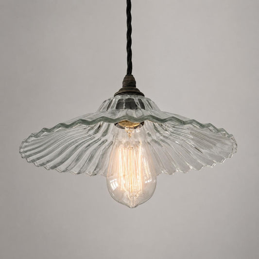Lenwade Prismatic Glass Pendant Light | Vintage Railway Style