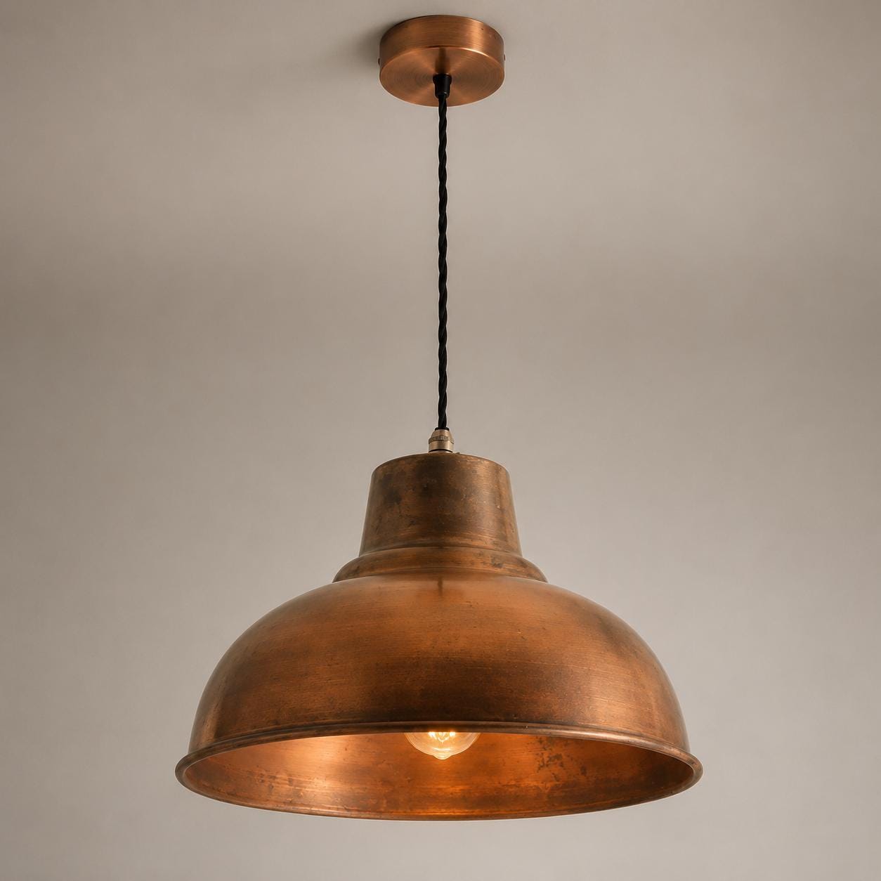 Salthouse XL ~ Copper Industrial Factory Shade Pendant Set *Pre Order* - 14.5 Inch