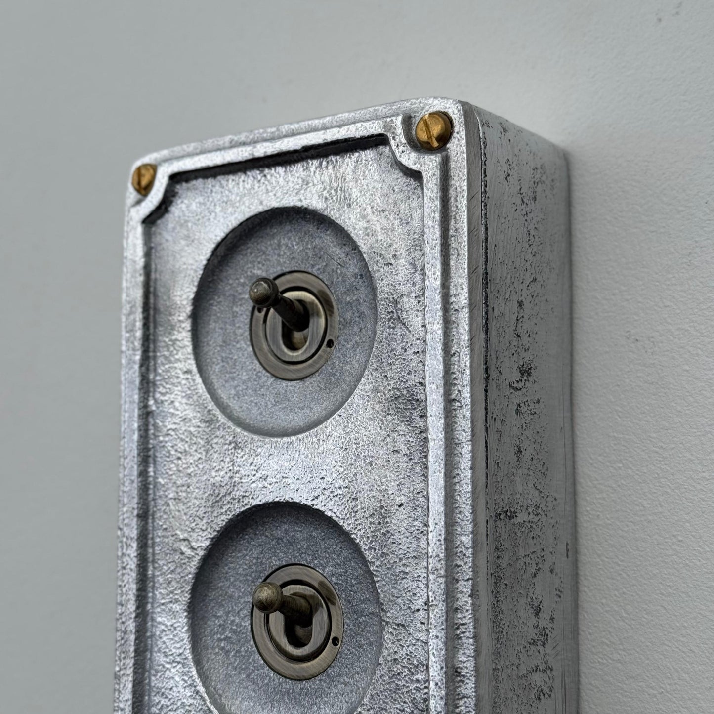3 Gang 2 Way Solid Cast Metal Conduit Toggle Light Switch