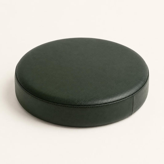 Dark Green Genuine Leather Bar Stool Replacement Seat - 31cm