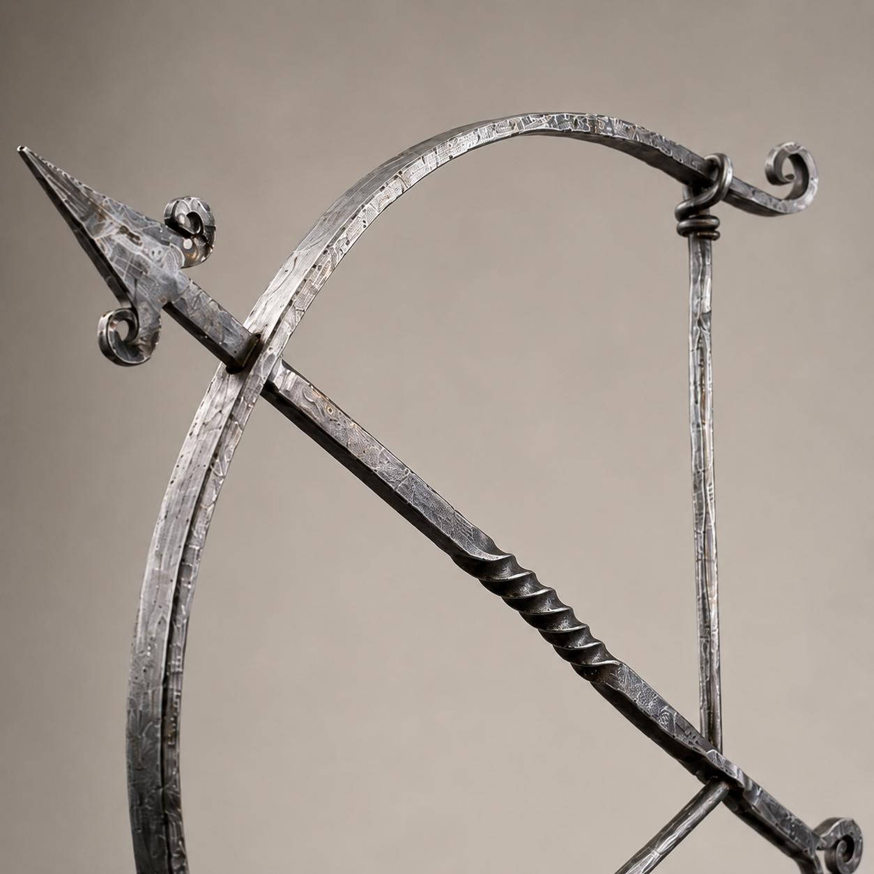 Wrought Iron Archer Sculpture | Heritage Bow & Arrow Ornament