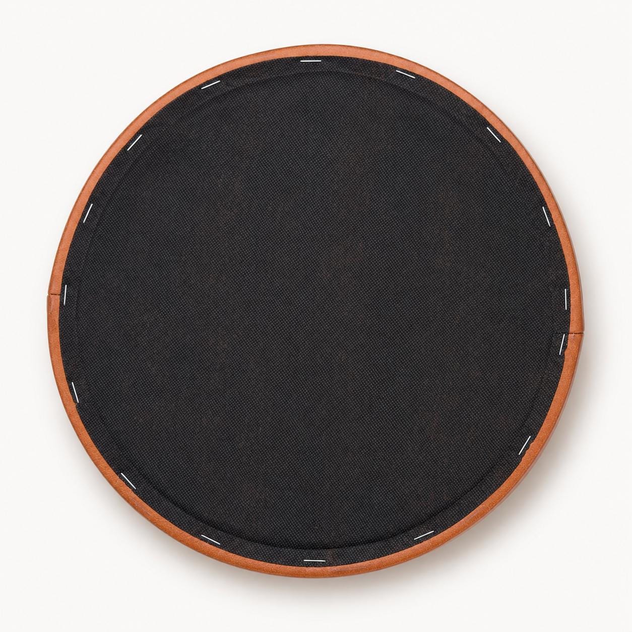 Tan Genuine Leather Round Replacement Stool Seat Pad - 31cm