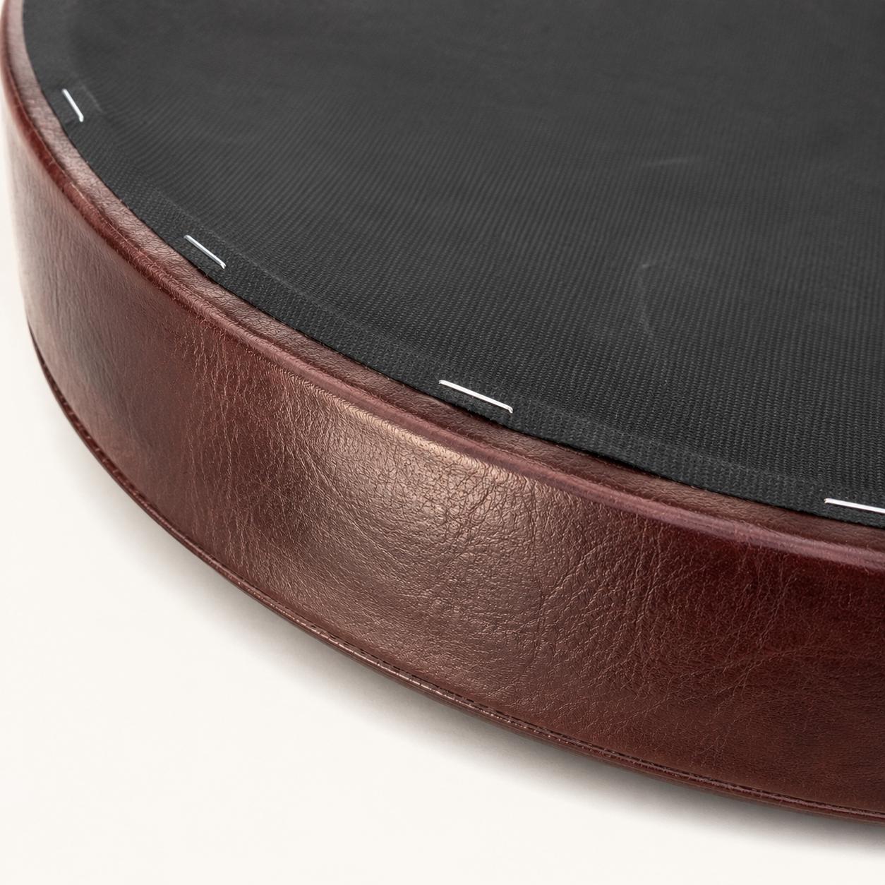 Oxblood Genuine Leather Round Bar Stool Replacement Seat - 31cm