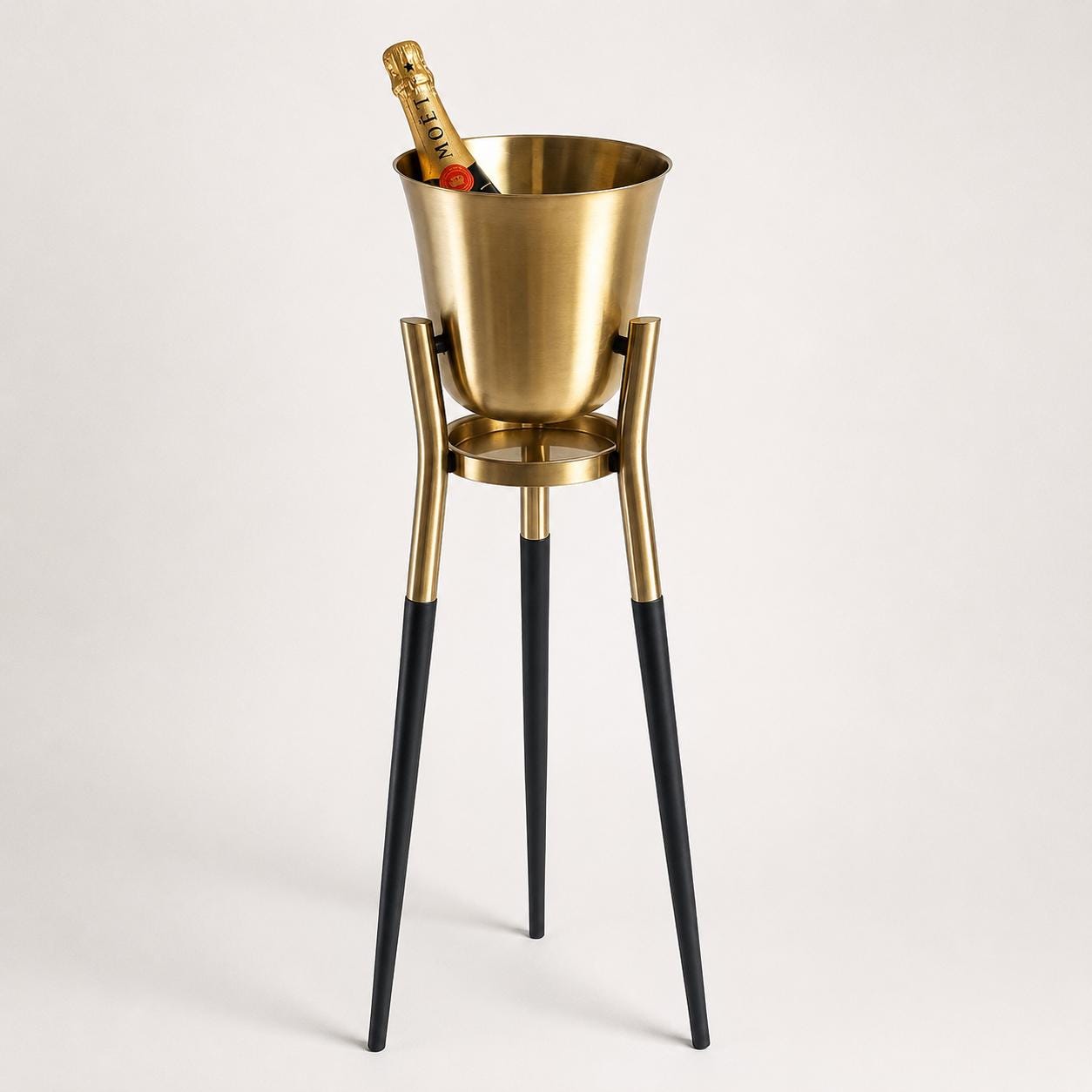 Rocket Antique Brass Floor & Table Standing Champagne and Wine Cooler