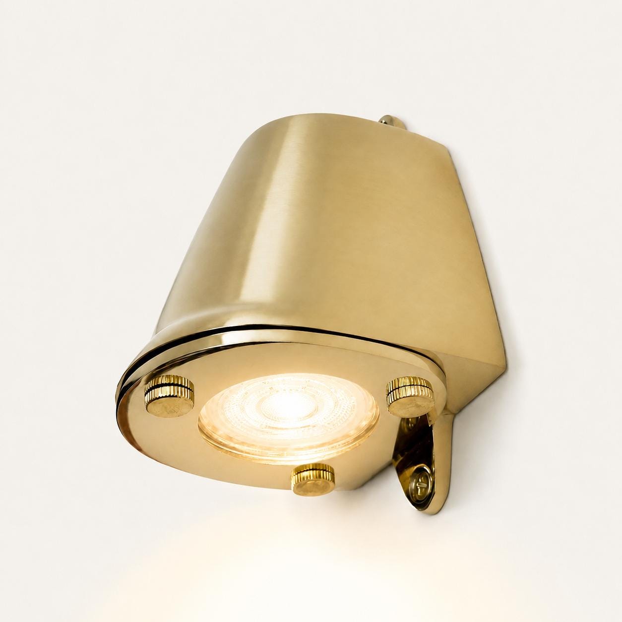 Holt - Solid Brass Mast Down Wall Light - IP54 Outdoor & Bathroom