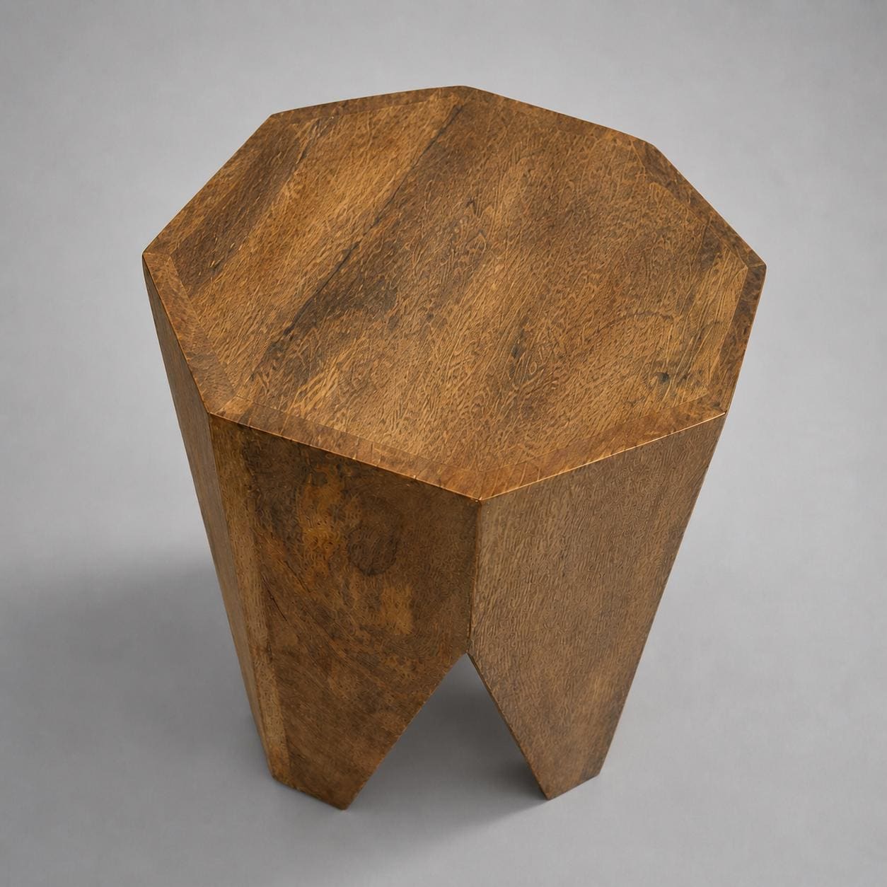 Solid Mango Wood Side Table | Retro Carved Coffee Table Stool