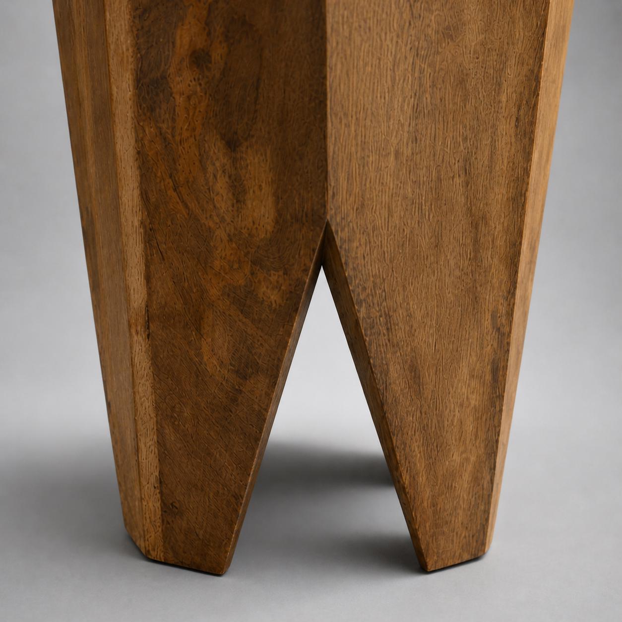 Solid Mango Wood Side Table | Retro Carved Coffee Table Stool