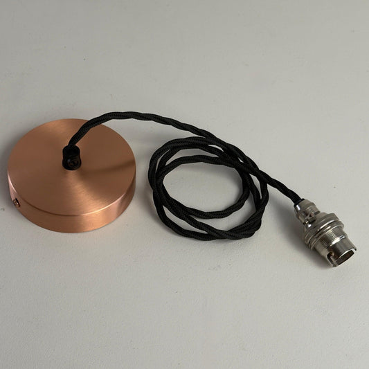 Solid Copper ~ Single Drop Pendant Set B22 | Ceiling Dining Room Light | Kitchen Table Hanging Light