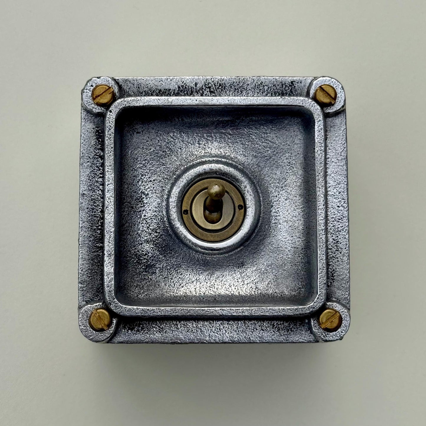 XL Single Gang Solid Cast Metal Conduit Light Switch Industrial 2 Way - BS EN Approved Vintage Crabtree 1950’s Style