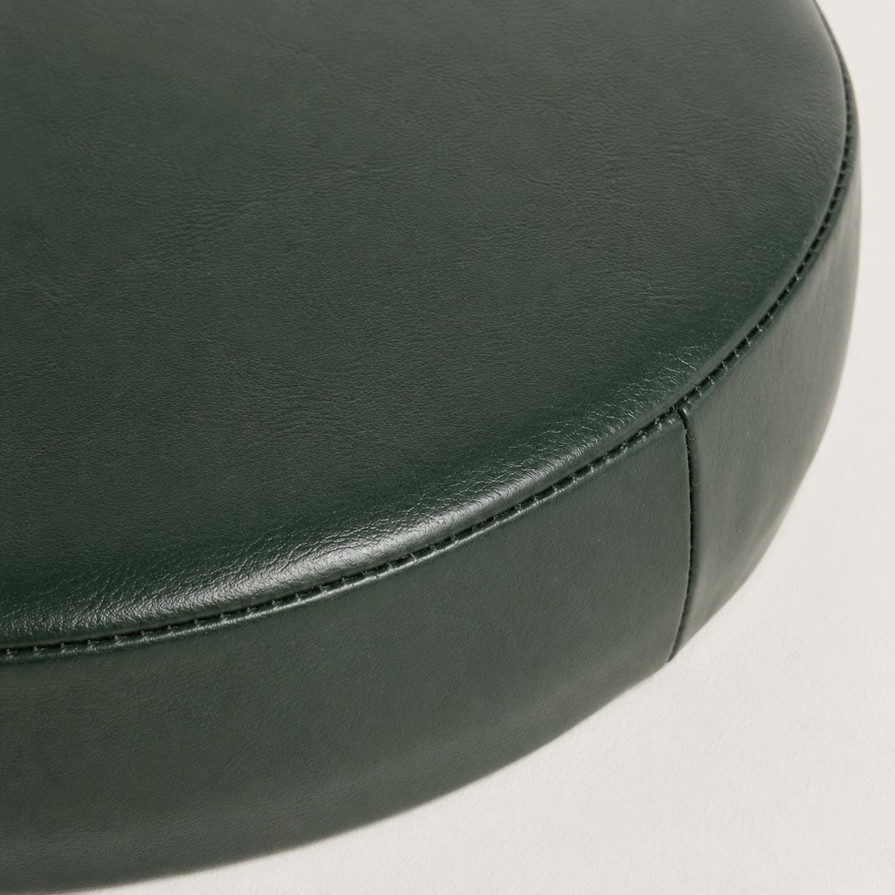 Dark Green Genuine Leather Bar Stool Replacement Seat - 31cm