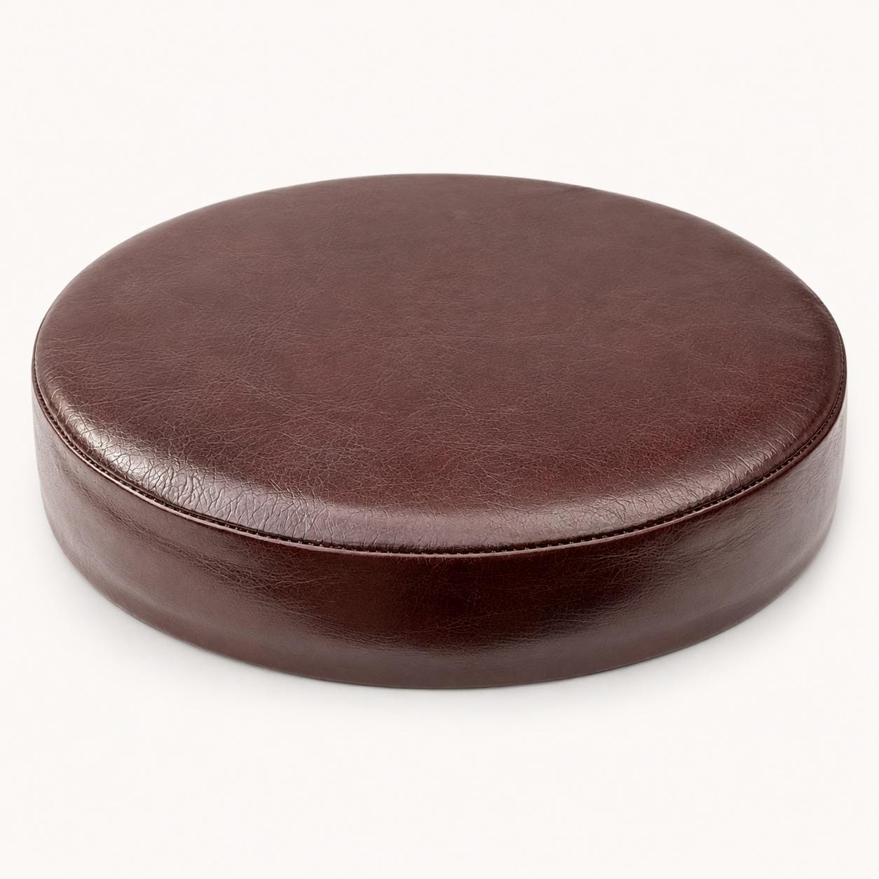 Oxblood Genuine Leather Round Bar Stool Replacement Seat - 31cm