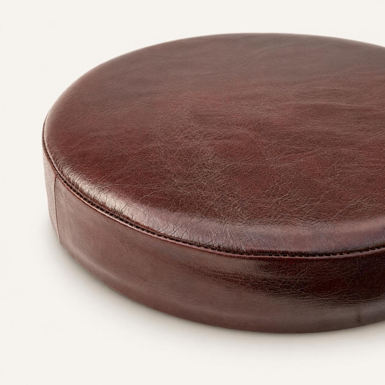 Oxblood Genuine Leather Round Bar Stool Replacement Seat - 31cm