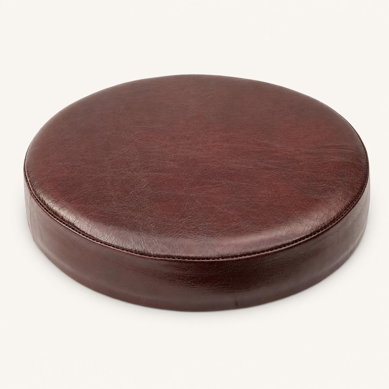 Oxblood Genuine Leather Round Bar Stool Replacement Seat - 31cm