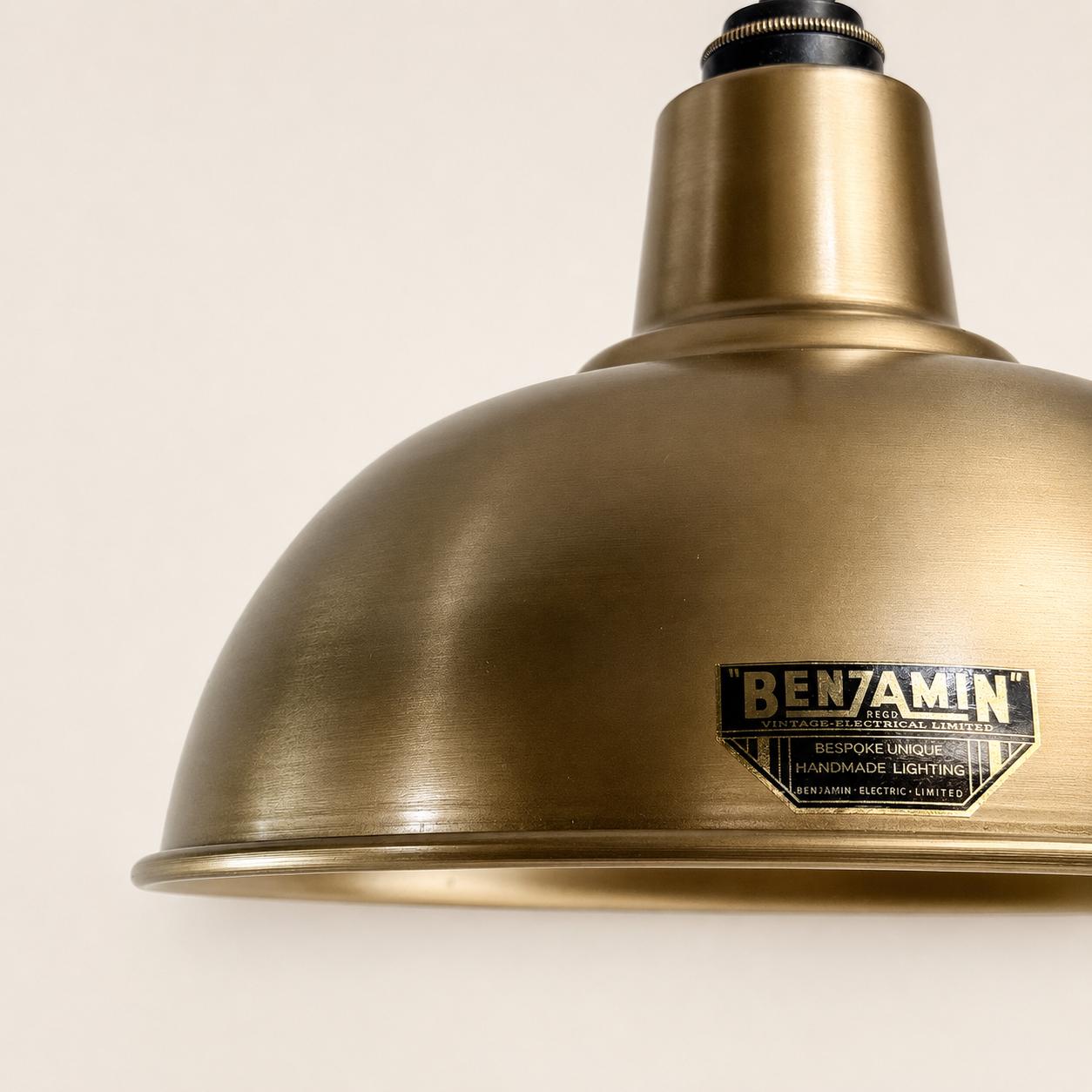 Salthouse - Antique Brass Dome Shade Light Pendant - 10 Inch