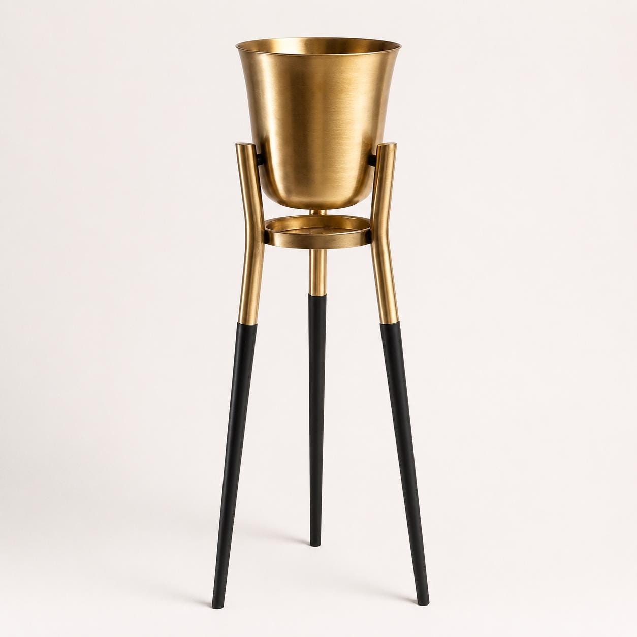 Rocket Antique Brass Floor & Table Standing Champagne and Wine Cooler