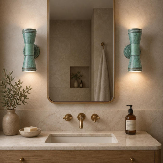 Verdigris Solid Brass Up & Down Outdoor Wall Light - IP65