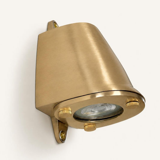 Holt Solid Raw Brass Outdoor Wall Light - IP54