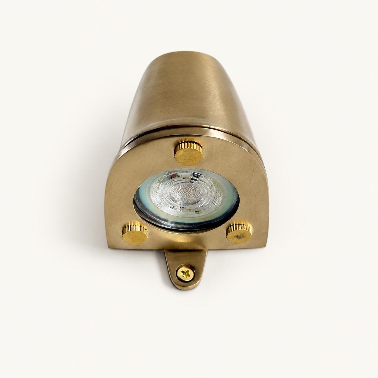 Holt Solid Raw Brass Outdoor Wall Light - IP54
