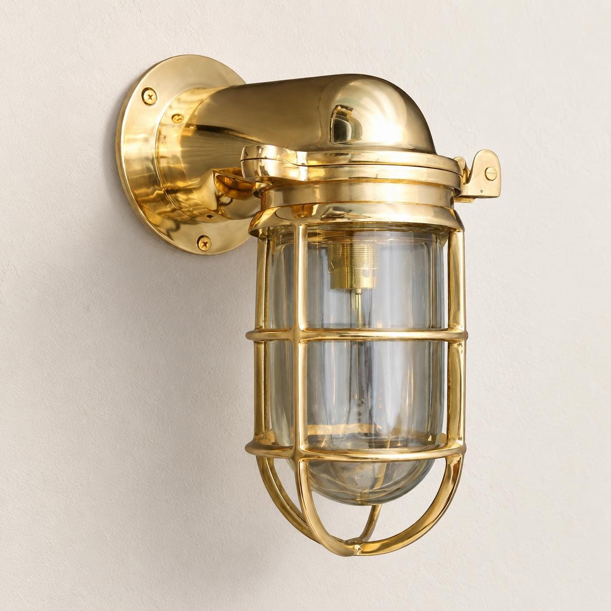 Happisburgh Polished Brass Wall Light - IP65