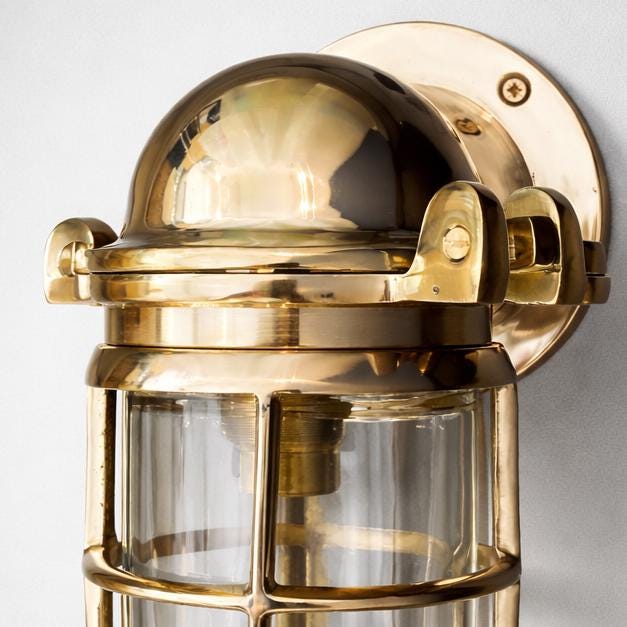 Happisburgh Polished Brass Wall Light - IP65