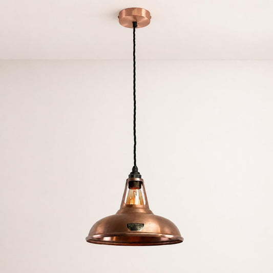 Cawston Antique Copper Coolicon Lampshade Pendant Light - 11 Inch