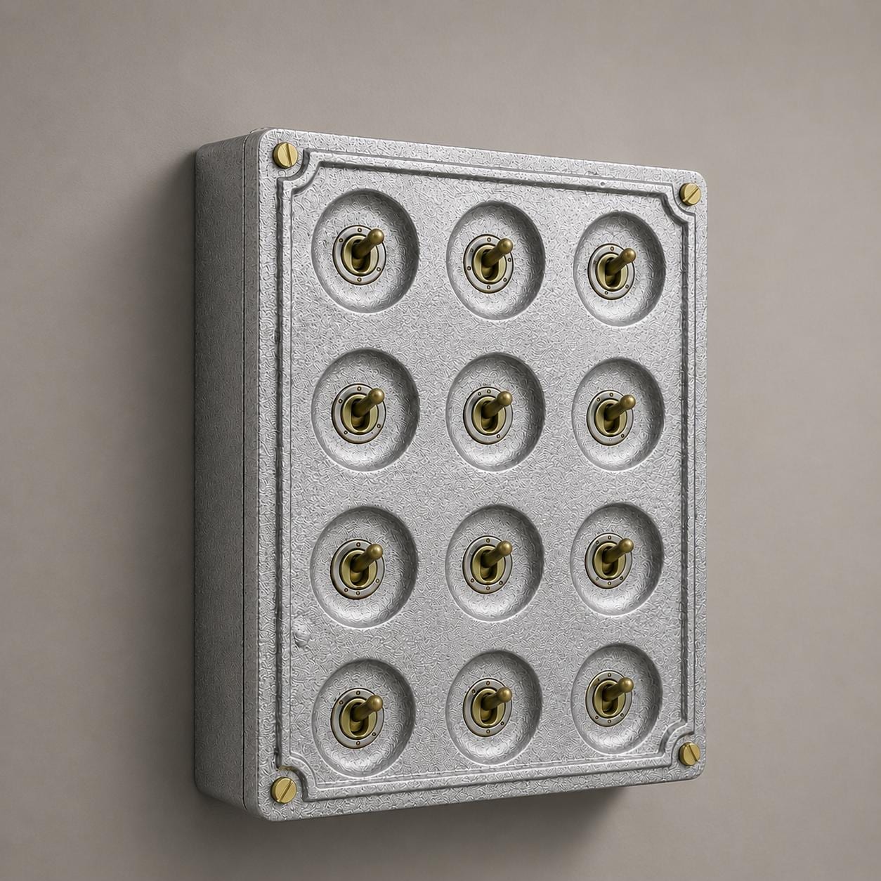 12 Gang 2 Way Solid Cast Metal Conduit Toggle Light Switch