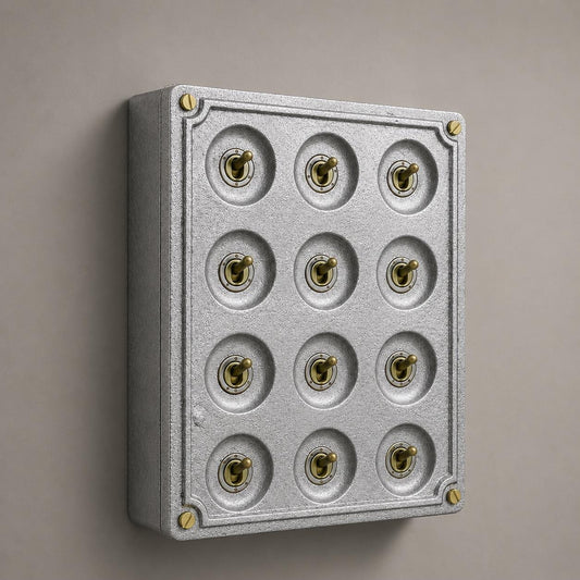 12 Gang 2 Way Solid Cast Metal Conduit Toggle Light Switch