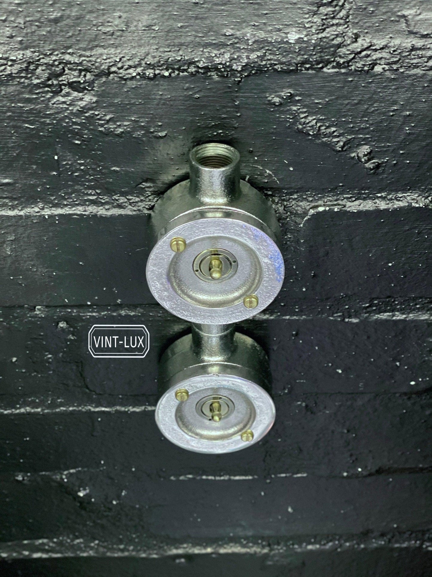 Double Gang Solid Cast Conduit Metal Light Switch Industrial 2 Way - BS EN Approved Vintage Crabtree 1950’s Style