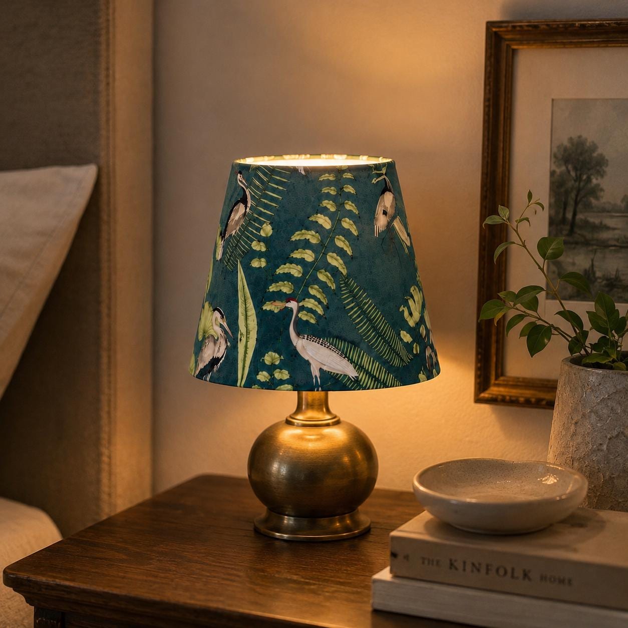 Flamingo Lampshade - Blue & Green 17cm Table and Wall Light Shade